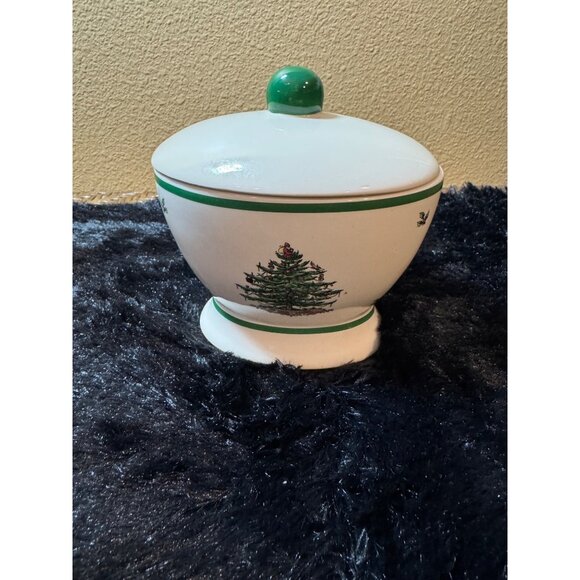 Spode Christmas Tree Sugar Bowl With Lid - Picture 1 of 7